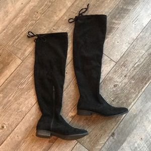 Black suede boots